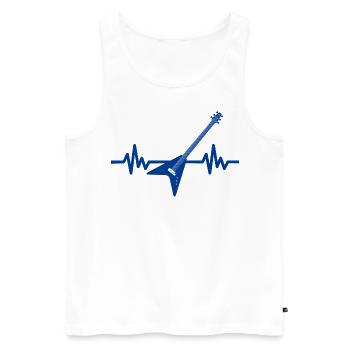 Herzschlag Gitarre - Rock 'n' Roll Punk Band Metal - Männer Premium Bio Tank Top - Weiß - Vorne - Michal (187cm)