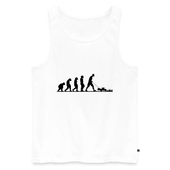 EVOLUTION RASENMÄHEN - Männer Premium Bio Tank Top - Weiß - Vorne - Michal (187cm)