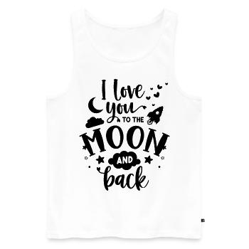 Je t’aime jusqu’à la Lune et retour - Débardeur bio Premium Homme - blanc - Devant - AI Model Male 178 light (178cm)