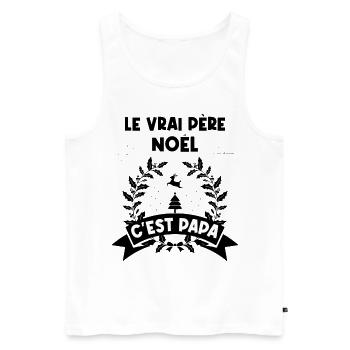 t-shirt fete des pères vrais papas ont une barbe - Débardeur bio Premium Homme - blanc - Devant - Michal (187cm)