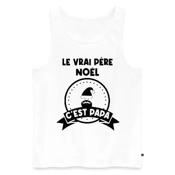 t-shirt fete des pères vrais papas ont une barbe - Débardeur bio Premium Homme - blanc - Devant - Michal (187cm)