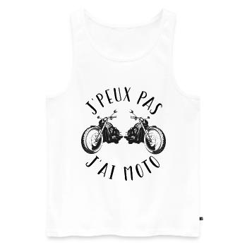 JE PEUX PAS J'AI MOTO - HUMOUR - - Débardeur bio Premium Homme - blanc - Devant - Michal (187cm)