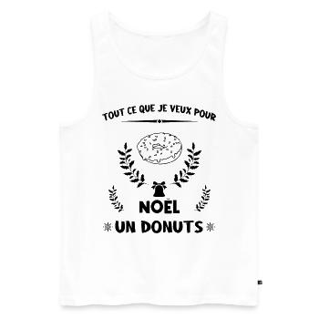 Tout ce que je veux pour Noël, du DONUTS - Débardeur bio Premium Homme - blanc - Devant - AI Model Male 178 light (178cm)
