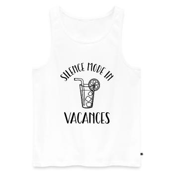 silence mode in vacancy. - Men's Premium Organic Tank Top - white - Front - AI Model Male 178 light (178cm)