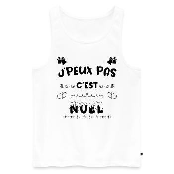 j'peux pas c'est noel noël Noël - Débardeur bio Premium Homme - blanc - Devant - Michal (187cm)