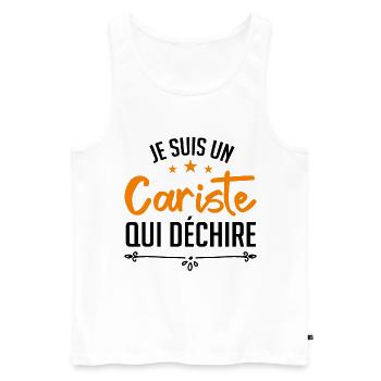 je suis un cariste qui déchire - Débardeur bio Premium Homme - blanc - Devant - Michal (187cm)