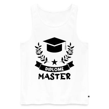Diplôme Master. - Débardeur bio Premium Homme - blanc - Devant - AI Model Male 178 light (178cm)