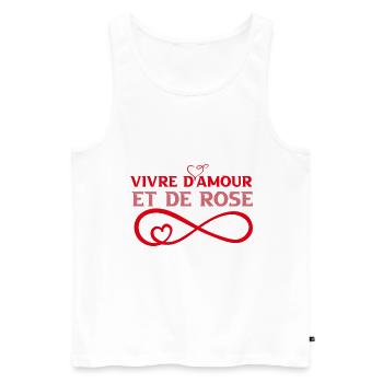vivre d amour et de rosé - Débardeur bio Premium Homme - blanc - Devant - AI Model Male 178 light (178cm)