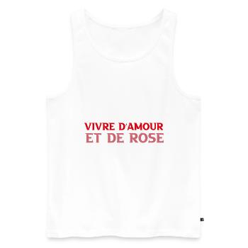 vivre d amour et de rosé - Débardeur bio Premium Homme - blanc - Devant - AI Model Male 178 light (178cm)