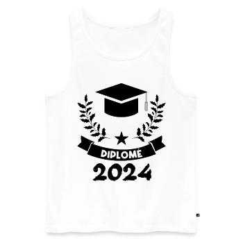 Diplômée 2024 - Débardeur bio Premium Homme - blanc - Devant - Michal (187cm)
