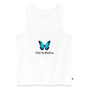 Papillon Moin - Débardeur bio Premium Homme - blanc - Devant - Michal (187cm)