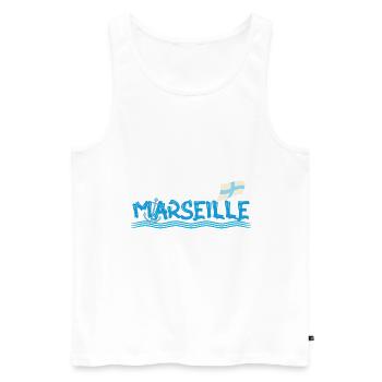 Marseille - Débardeur bio Premium Homme - blanc - Devant - Michal (187cm)