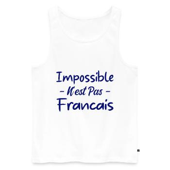 Impossible n est pas francais - Débardeur bio Premium Homme - blanc - Devant - Michal (187cm)