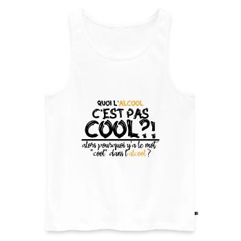 quoi l alcool c est pas cool - Débardeur bio Premium Homme - blanc - Devant - AI Model Male 178 light (178cm)