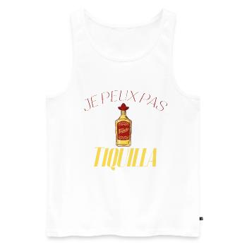 Je peux pas j'ai Tequila - Débardeur bio Premium Homme - blanc - Devant - Michal (187cm)