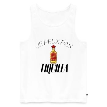 Je peux pas j'ai Tequila - Débardeur bio Premium Homme - blanc - Devant - Michal (187cm)
