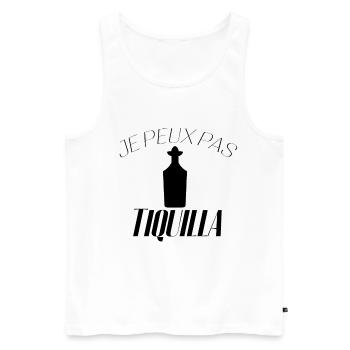 Je peux pas j'ai Tequila - Débardeur bio Premium Homme - blanc - Devant - Michal (187cm)