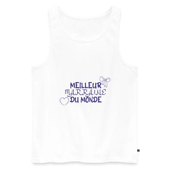 meilleur Marraine du monde - Débardeur bio Premium Homme - blanc - Devant - AI Model Male 178 light (178cm)