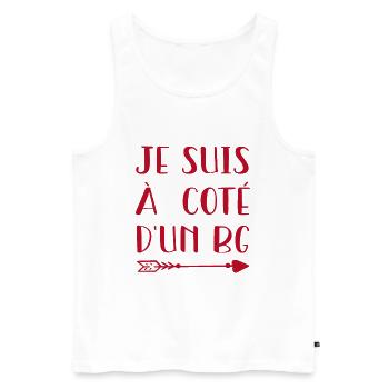 Je Suis A Cote D'Un BG - Cadeau - Débardeur bio Premium Homme - blanc - Devant - AI Model Male 178 light (178cm)
