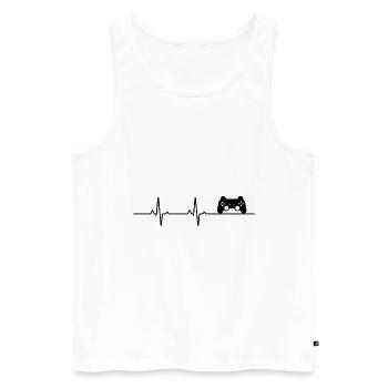 console heartbeat - Men's Premium Organic Tank Top - white - Front - AI Model Male 178 light (178cm)