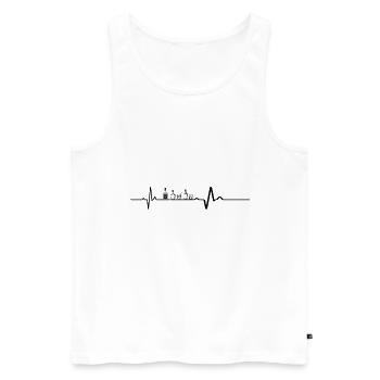 HEARTBEAT bière battement de coeur alcool - Débardeur bio Premium Homme - blanc - Devant - Michal (187cm)