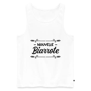 Nouvelle Biarrote - Idée cadeau bébé - Débardeur bio Premium Homme - blanc - Devant - Michal (187cm)