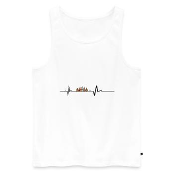 HEARTBEAT bière battement de coeur alcool - Débardeur bio Premium Homme - blanc - Devant - Michal (187cm)