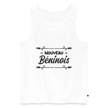 Nouveau Béninois - Idée cadeau bébé - Débardeur bio Premium Homme - blanc - Devant - Michal (187cm)