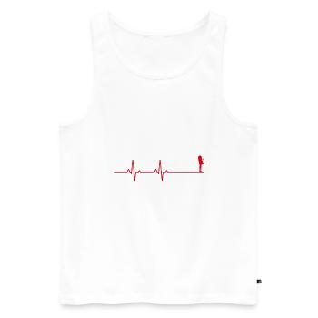 Liebespaar Herzschlag - Männer Premium Bio Tank Top - Weiß - Vorne - Michal (187cm)