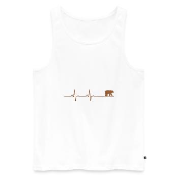 Bear heartbeat - Men's Premium Organic Tank Top - white - Front - Michal (187cm)