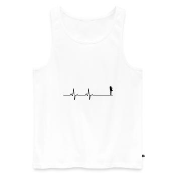Liebespaar Herzschlag - Männer Premium Bio Tank Top - Weiß - Vorne - Michal (187cm)
