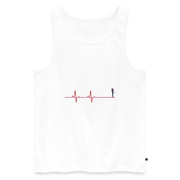 Liebespaar Herzschlag - Männer Premium Bio Tank Top - Weiß - Vorne - Michal (187cm)
