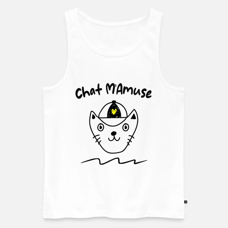 chat m'amuse - Débardeur bio Premium Homme - blanc