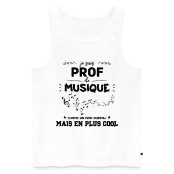 Professeur de musique cadeau drôle - Débardeur bio Premium Homme - blanc - Devant - Michal (187cm)