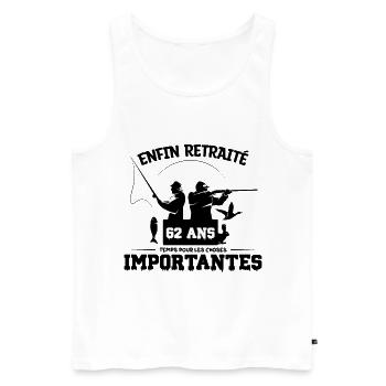 Enfin Retraité - Débardeur bio Premium Homme - blanc - Devant - Michal (187cm)