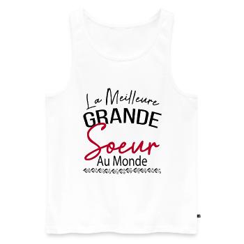 la meilleure grande soeur au monde - Débardeur bio Premium Homme - blanc - Devant - Michal (187cm)