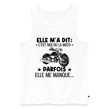 Motard et ses virées moto cadeau humour - Débardeur bio Premium Homme - blanc - Devant - Michal (187cm)