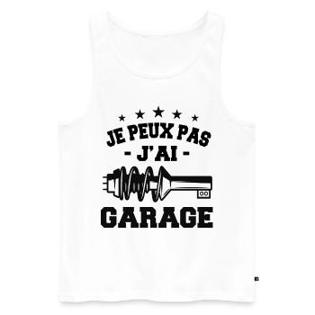 Je Peux Pas J'Ai Garage - Débardeur bio Premium Homme - blanc - Devant - Michal (187cm)