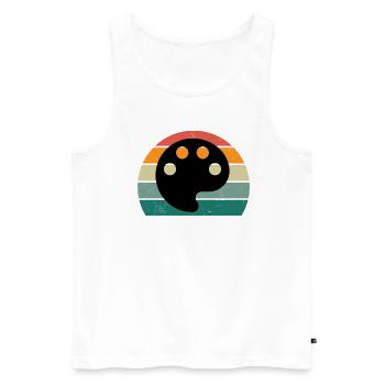 Maler Malerin Zeichnen Zeichner Zeichnerin Farbe - Männer Premium Bio Tank Top - Weiß - Vorne - AI Model Male 178 light (178cm)