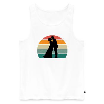 Heiraten Heirat Hochzeit Freund Freundin Ehe Liebe - Männer Premium Bio Tank Top - Weiß - Vorne - Michal (187cm)