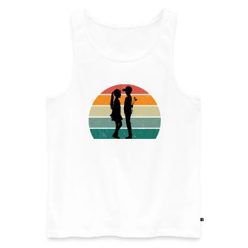 Heiraten Heirat Hochzeit Freund Freundin Ehe Liebe - Männer Premium Bio Tank Top - Weiß - Vorne - Michal (187cm)