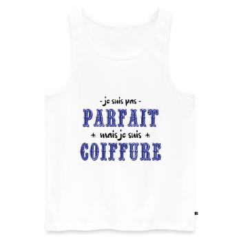 JE SUIS COIFFEUR - Débardeur bio Premium Homme - blanc - Devant - AI Model Male 178 light (178cm)