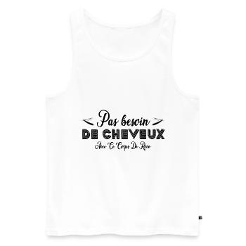 Pas besoin de cheveux avec ce corps de rêve - Débardeur bio Premium Homme - blanc - Devant - Michal (187cm)
