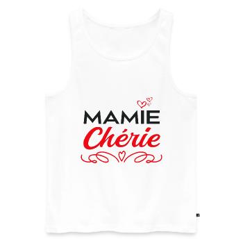 Mamie chérie - Débardeur bio Premium Homme - blanc - Devant - Michal (187cm)
