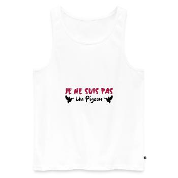 je ne suis pigeon - Débardeur bio Premium Homme - blanc - Devant - Michal (187cm)