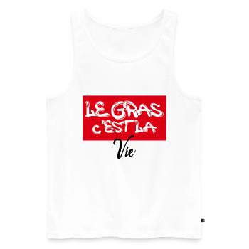 le gras c est la vie - Débardeur bio Premium Homme - blanc - Devant - Michal (187cm)