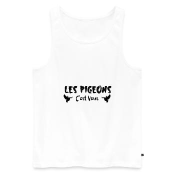 je ne suis pigeon - Débardeur bio Premium Homme - blanc - Devant - Michal (187cm)