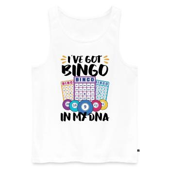 Bingo Card Game Grandma Bingo Player Bingo Cards - Men's Premium Organic Tank Top - white - Front - AI Model Male 178 light (178cm)