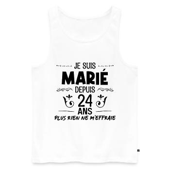 Marié depuis 24 ans - Débardeur bio Premium Homme - blanc - Devant - Michal (187cm)