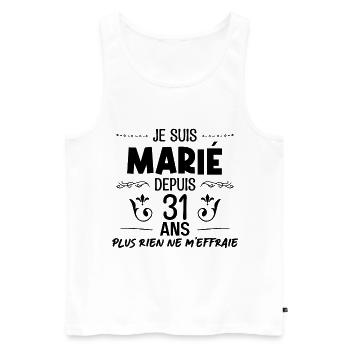 Nous sommes mariés depuis 31 ans - Débardeur bio Premium Homme - blanc - Devant - Michal (187cm)